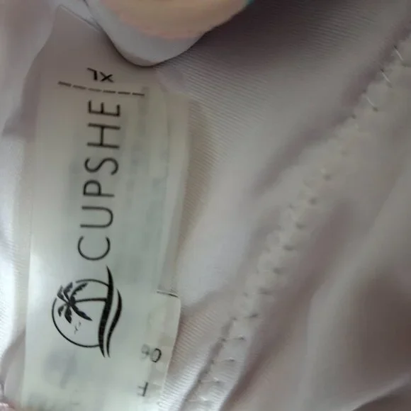 Cupshe XL One Piece Swimsuit Blue Pink Floral Open Front - Picture 6 of 6